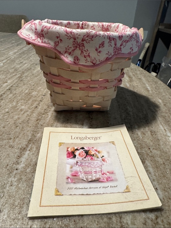 Longaberger Other - Longaberger Basket with Pink Floral Liner